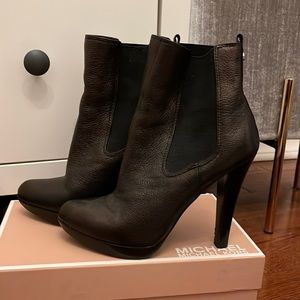 Michael Kors Platform Booties in a metallic brown